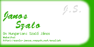 janos szalo business card