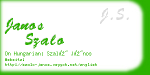 janos szalo business card